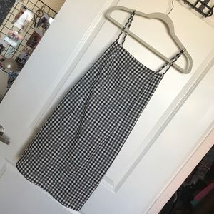 Gingham spaghetti strap dress